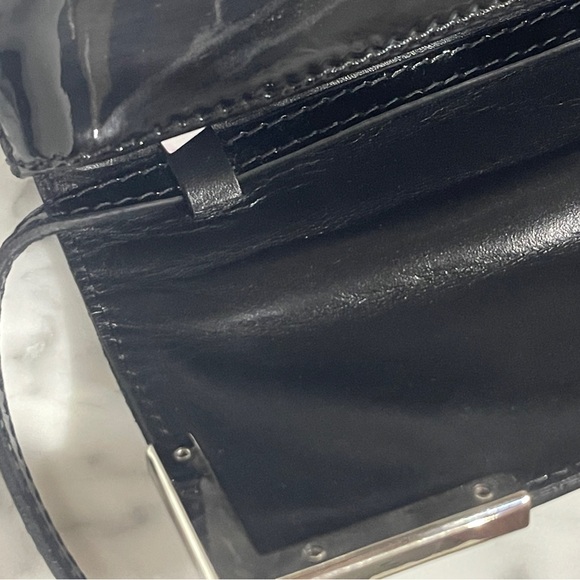 PRICE DROP! Vintage Stuart Weitzman Black Patent leather clutch NWT - Picture 5 of 16